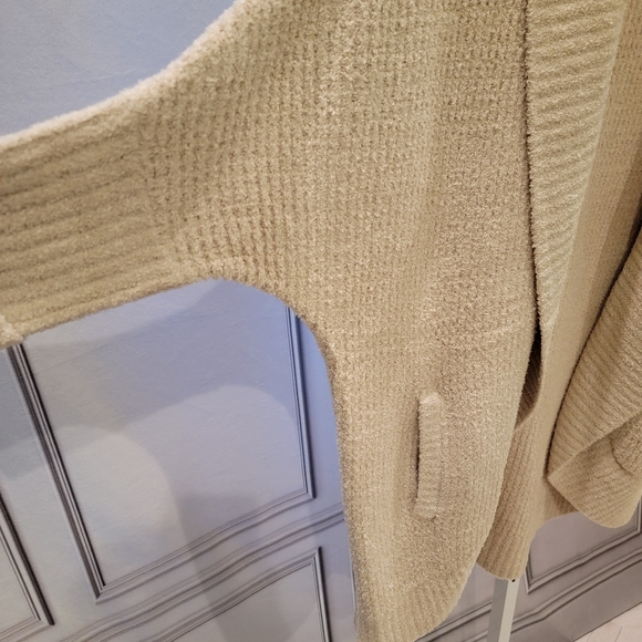 Barefoot Dreams CozyChic Lite Waffle Cocoon Cardigan Stone S/M - Picture 8 of 12